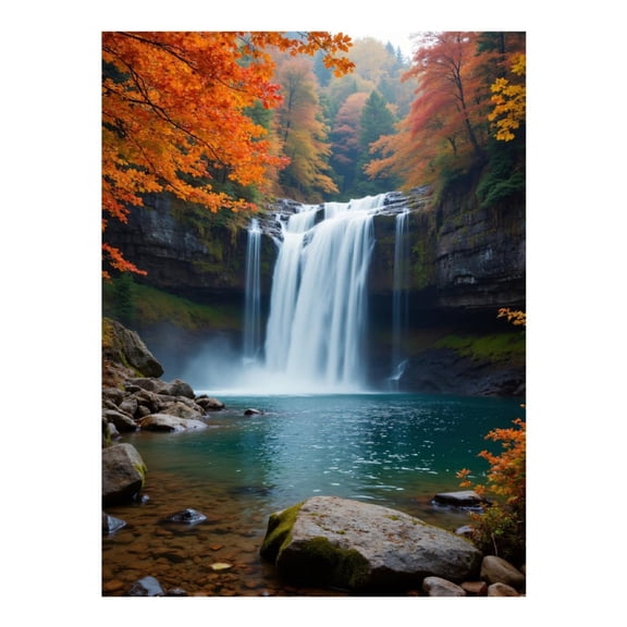 Diamond Art Kits for Adults - 5d Autumn Waterfall Scenic Beauty Diamond Painting for Adults, Diamond Art for Adults Beginners, Diamond Painting Kits for Adults for Home Wall Decor