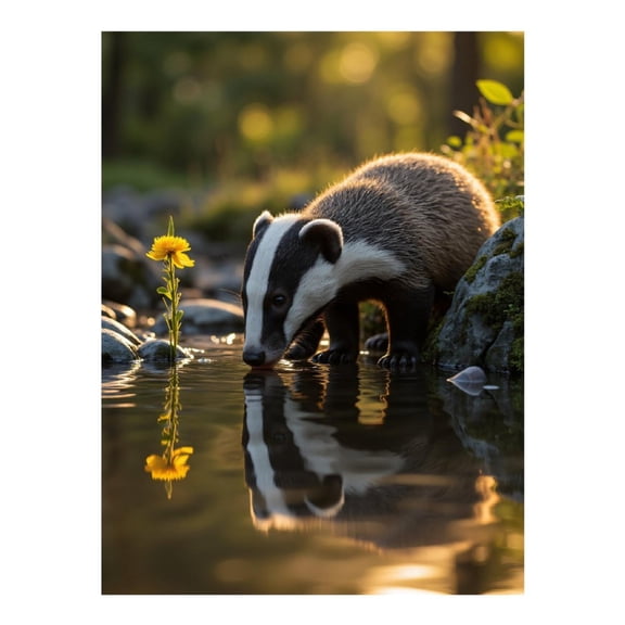 Diamond Art Kits for Adults - 5d Badger Reflection Tranquil Stream Diamond Painting for Adults, Diamond Art for Adults Beginners, Diamond Painting Kits for Adults for Home Wall Decor