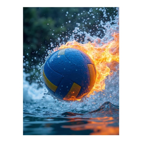Diamond Art Kits for Adults - 5d Ball Water Fire Splash Sports Diamond Painting for Adults, Diamond Art for Adults Beginners, Diamond Painting Kits for Adults for Home Wall Decor