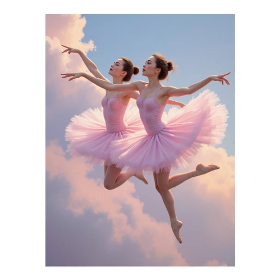 Diamond Art Kits for Adults - 5d Ballet Dancers in Pink Tutus Sky Diamond Painting for Adults, Diamond Art for Adults Beginners, Diamond Painting Kits for Adults for Home Wall Decor