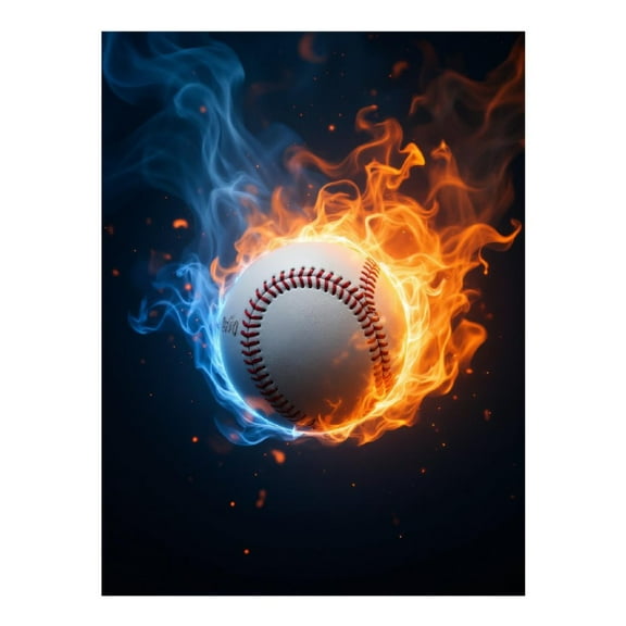 Diamond Art Kits for Adults - 5d Baseball Fire Ice Elements Dynamic Diamond Painting for Adults, Diamond Art for Adults Beginners, Diamond Painting Kits for Adults for Home Wall Decor