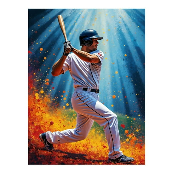 Diamond Art Kits for Adults - 5d Baseball Player Splendid Action Scene Diamond Painting for Adults, Diamond Art for Adults Beginners, Diamond Painting Kits for Adults for Home Wall Decor