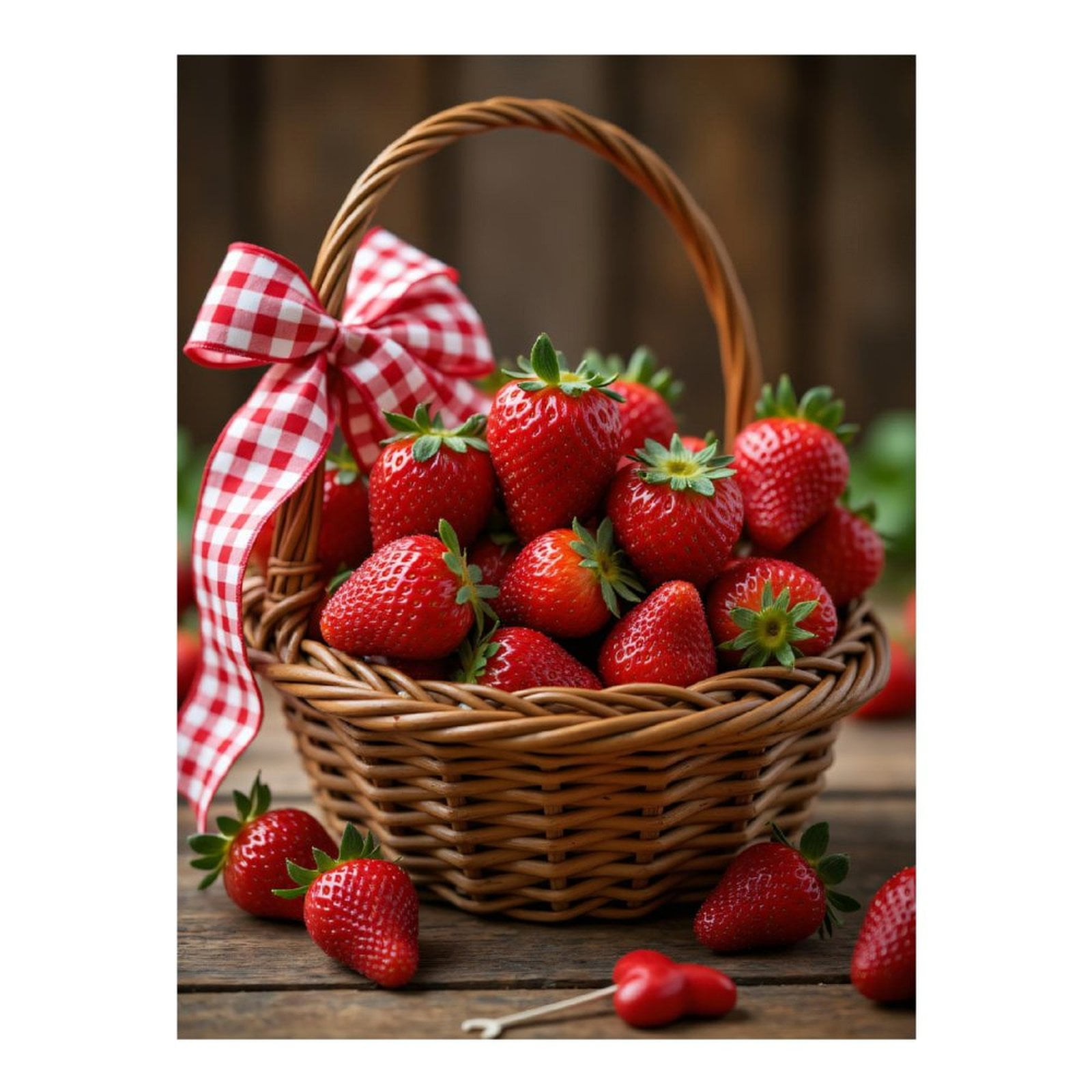 Diamond Art Kits for Adults - 5d Basket Of Fresh Strawberries Diamond Painting for Adults, Diamond Art for Adults Beginners, Diamond Painting Kits for Adults for Home Wall Decor