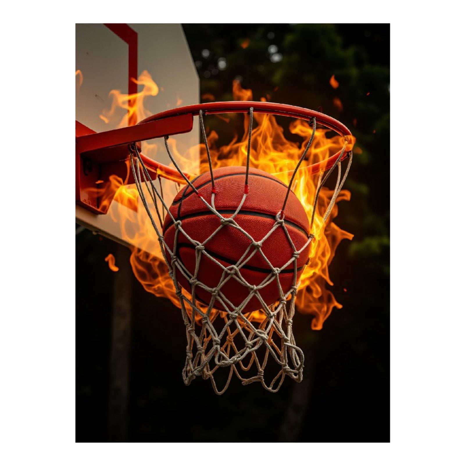 Diamond Art Kits for Adults - 5d Basketball On Fire Through Hoop Diamond Painting for Adults, Diamond Art for Adults Beginners, Diamond Painting Kits for Adults for Home Wall Decor