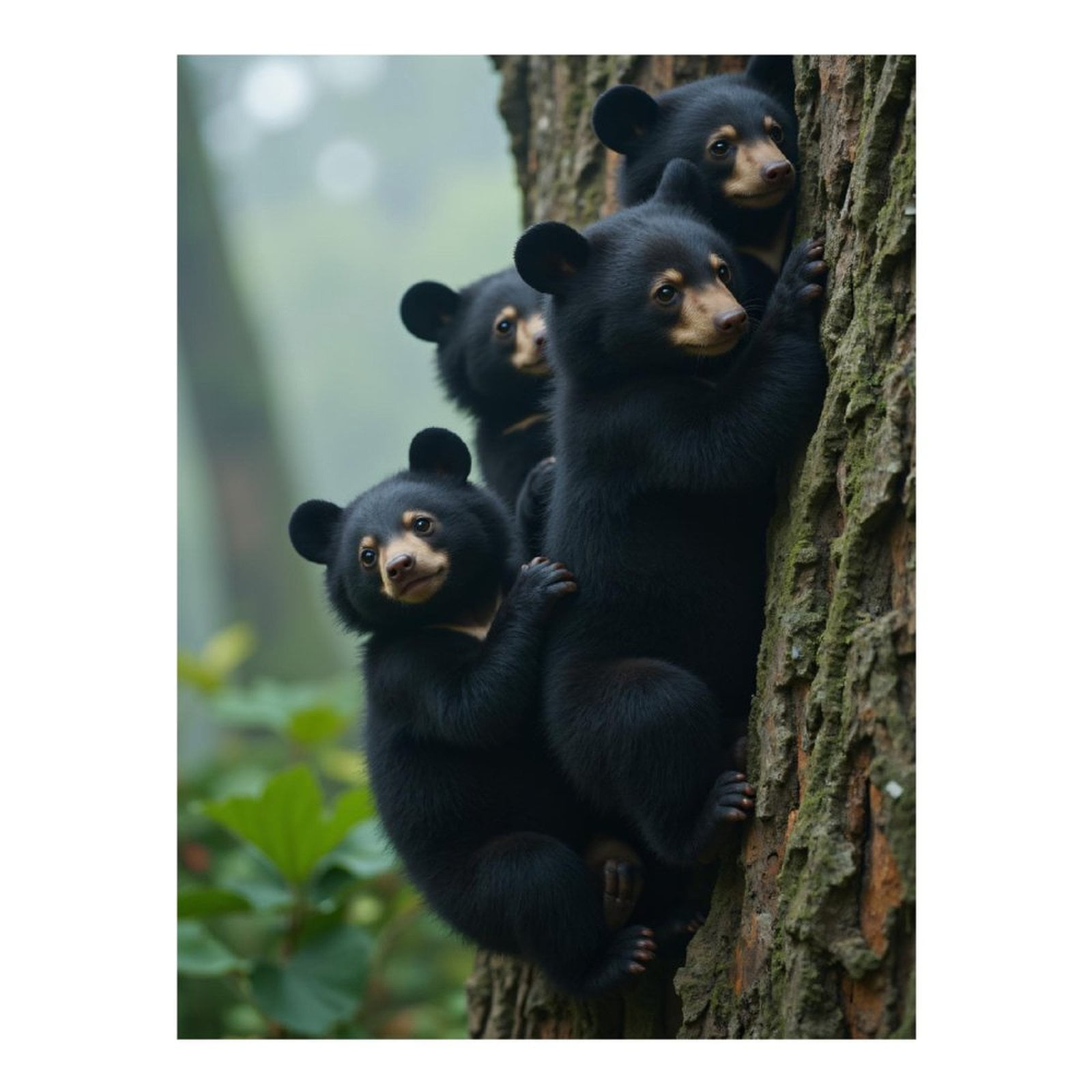 Diamond Art Kits for Adults - 5d Bear Cubs Climbing Forest Tree Diamond Painting for Adults, Diamond Art for Adults Beginners, Diamond Painting Kits for Adults for Home Wall Decor