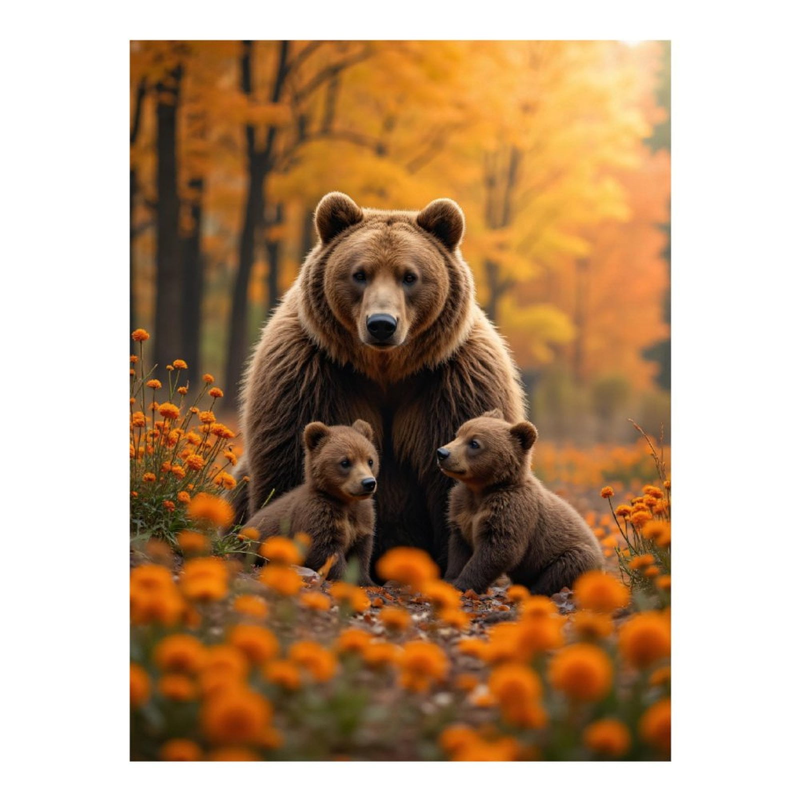 Diamond Art Kits for Adults - 5d Bear Family In Autumn Forest Diamond Painting for Adults, Diamond Art for Adults Beginners, Diamond Painting Kits for Adults for Home Wall Decor