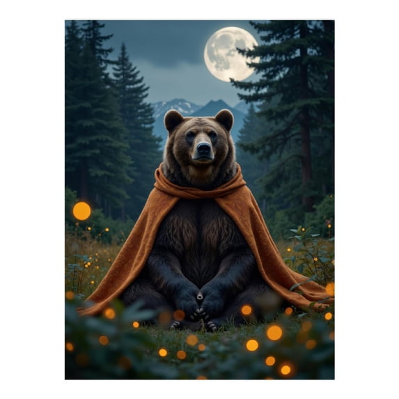 Diamond Art Kits for Adults - 5d Bear In Woods With Orange Cloak Diamond Painting for Adults, Diamond Art for Adults Beginners, Diamond Painting Kits for Adults for Home Wall Decor