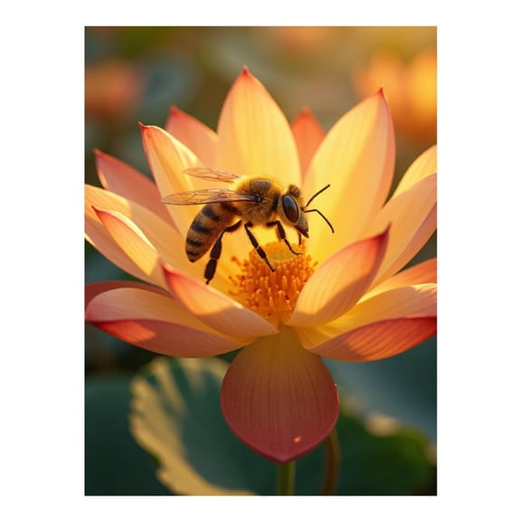 Diamond Art Kits for Adults - 5d Bee On Bright Flower Diamond Painting for Adults, Diamond Art for Adults Beginners, Diamond Painting Kits for Adults for Home Wall Decor