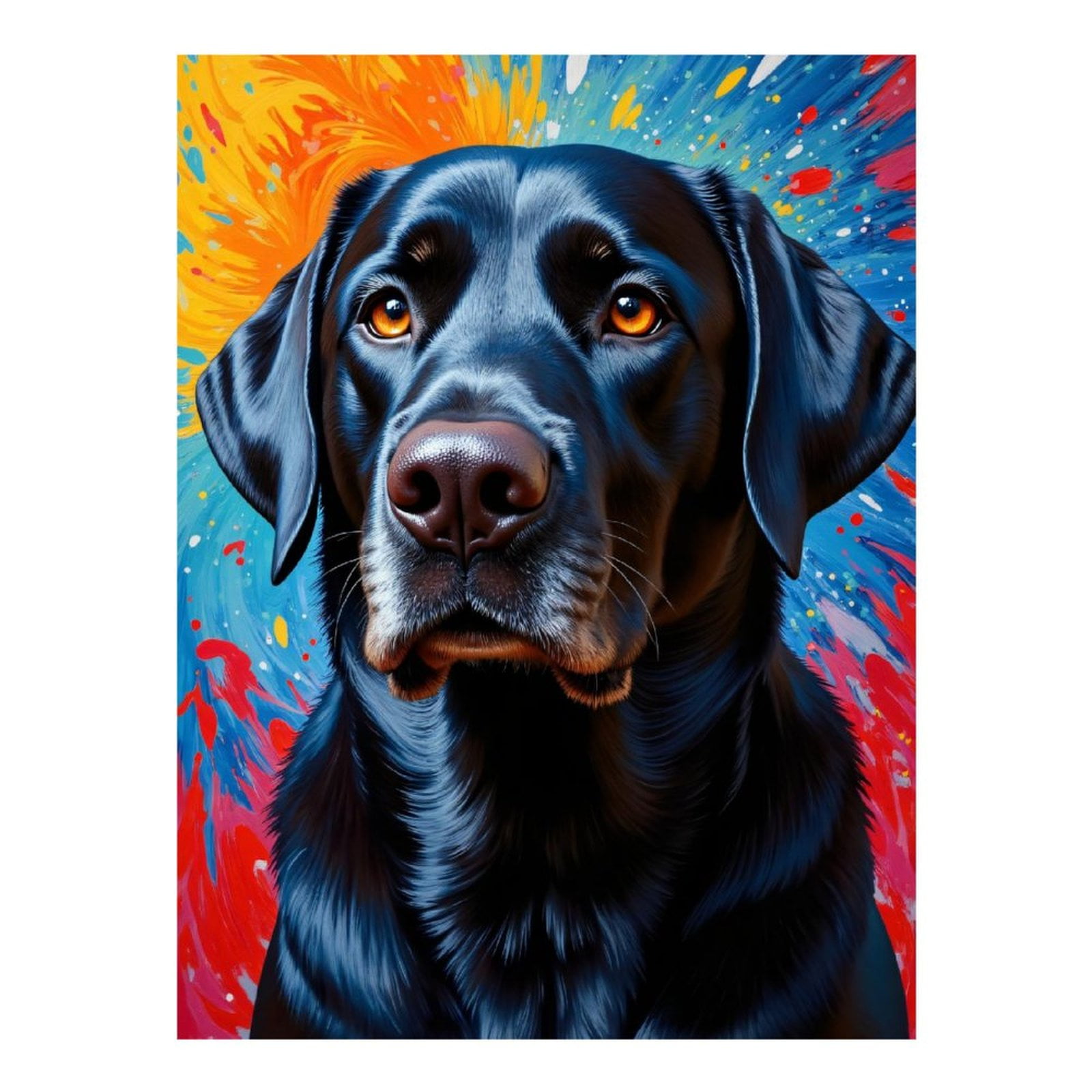 Diamond Art Kits for Adults - 5d Black Lab Vibrant Abstract Background Diamond Painting for Adults, Diamond Art for Adults Beginners, Diamond Painting Kits for Adults for Home Wall Decor