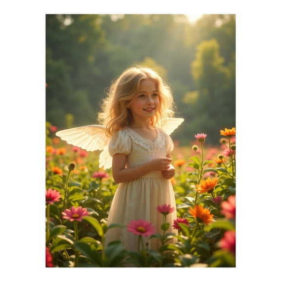 Diamond Art Kits for Adults - 5d Blonde Angelic In Flower Field Diamond Painting for Adults, Diamond Art for Adults Beginners, Diamond Painting Kits for Adults for Home Wall Decor