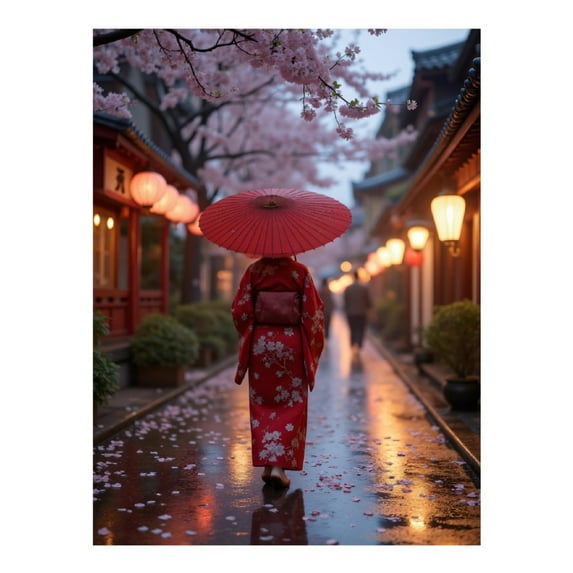 Diamond Art Kits for Adults - 5d Blossom Rain Lanterns Evening Stroll Diamond Painting for Adults, Diamond Art for Adults Beginners, Diamond Painting Kits for Adults for Home Wall Decor
