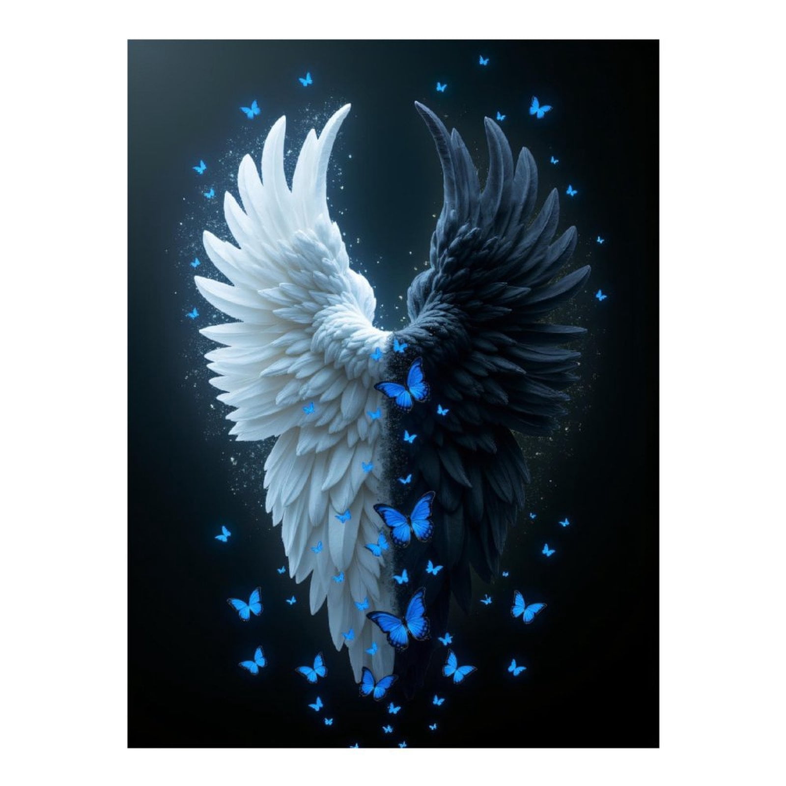 Diamond Art Kits for Adults - 5d Blue Butterflies Wings Contrast Diamond Painting for Adults, Diamond Art for Adults Beginners, Diamond Painting Kits for Adults for Home Wall Decor