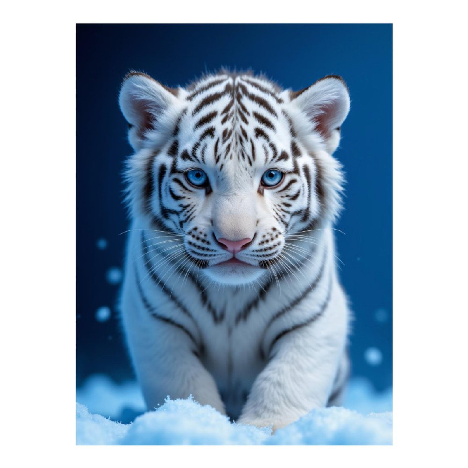 Diamond Art Kits for Adults - 5d Blue Eyed White Tiger In Snow Diamond Painting for Adults, Diamond Art for Adults Beginners, Diamond Painting Kits for Adults for Home Wall Decor