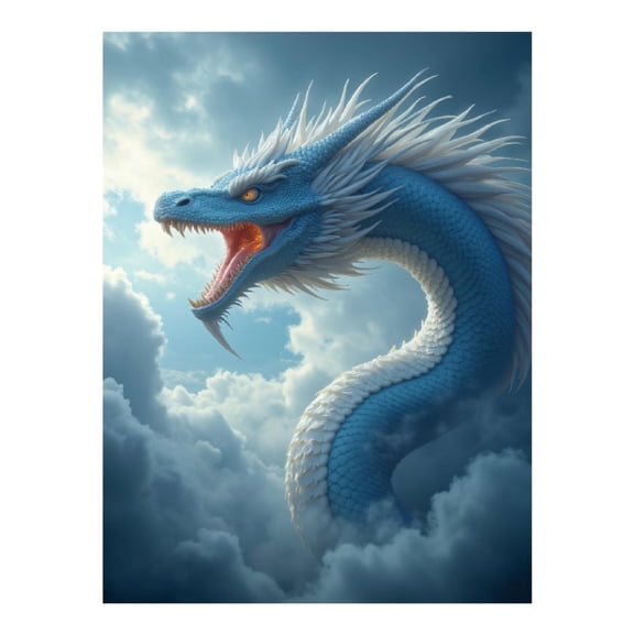 Diamond Art Kits for Adults - 5d Blue Serpent Sky Roar Fantasy Clouds Diamond Painting for Adults, Diamond Art for Adults Beginners, Diamond Painting Kits for Adults for Home Wall Decor