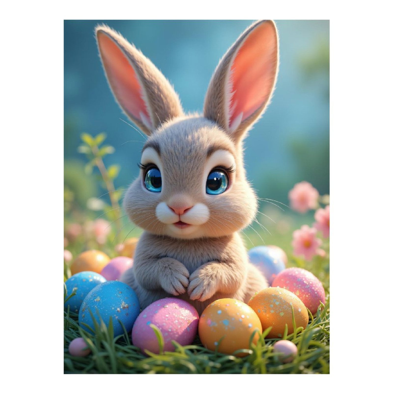 Diamond Art Kits for Adults - 5d Bunny Colorful Eggs Spring Diamond Painting for Adults, Diamond Art for Adults Beginners, Diamond Painting Kits for Adults for Home Wall Decor