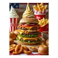 thumbnail image 1 of Diamond Art Kits for Adults - 5d Burger Tower Feast Ice Cream Diamond Painting for Adults, Diamond Art for Adults Beginners, Diamond Painting Kits for Adults for Home Wall Decor, 1 of 7