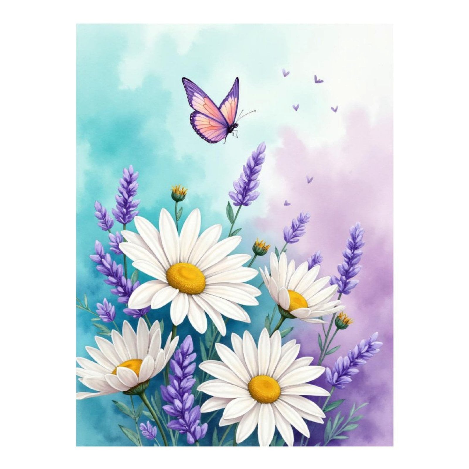 Diamond Art Kits for Adults - 5d Butterfly Daisies Lavender Bliss Diamond Painting for Adults, Diamond Art for Adults Beginners, Diamond Painting Kits for Adults for Home Wall Decor