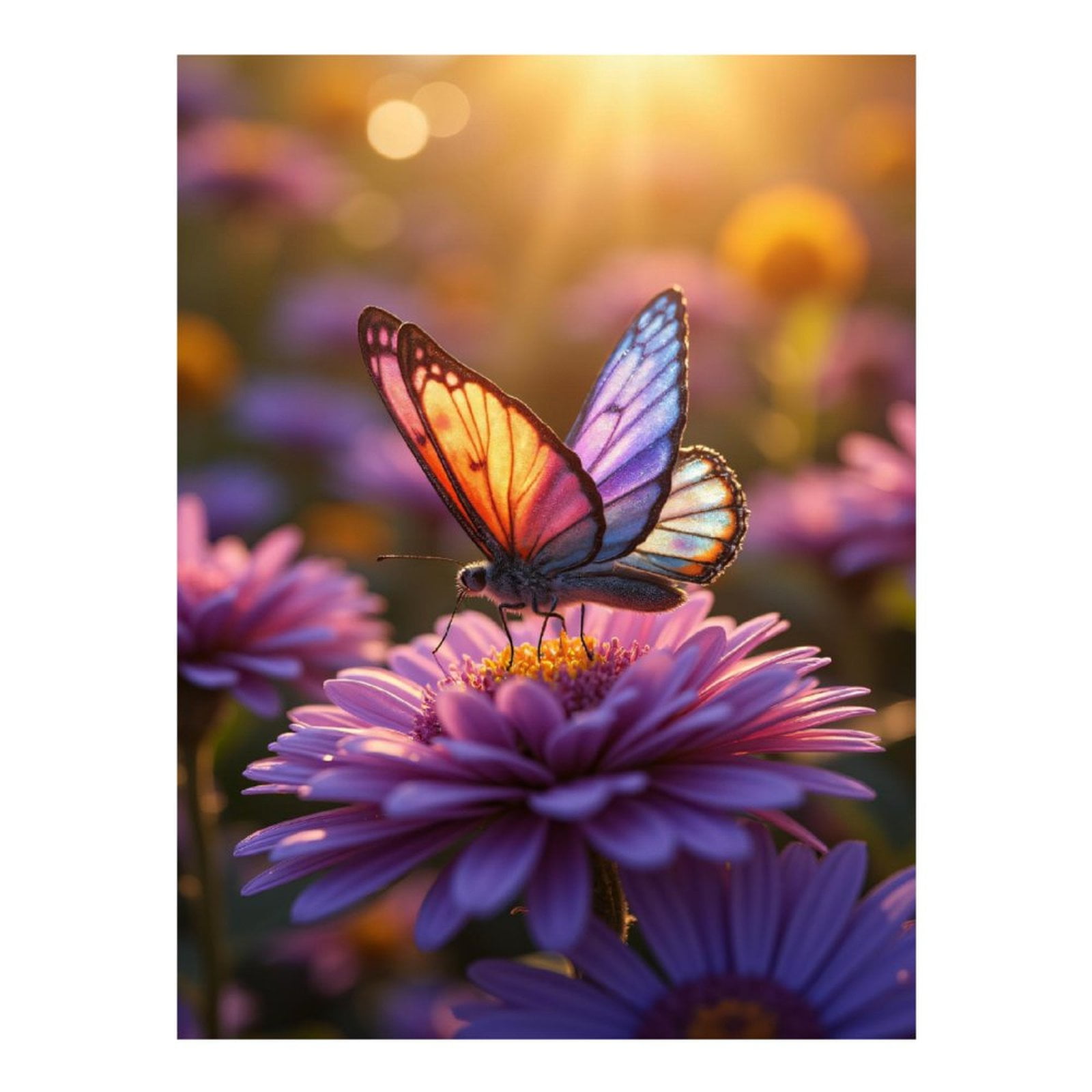 Diamond Art Kits for Adults - 5d Butterfly Sunset Flower Bloom Diamond Painting for Adults, Diamond Art for Adults Beginners, Diamond Painting Kits for Adults for Home Wall Decor