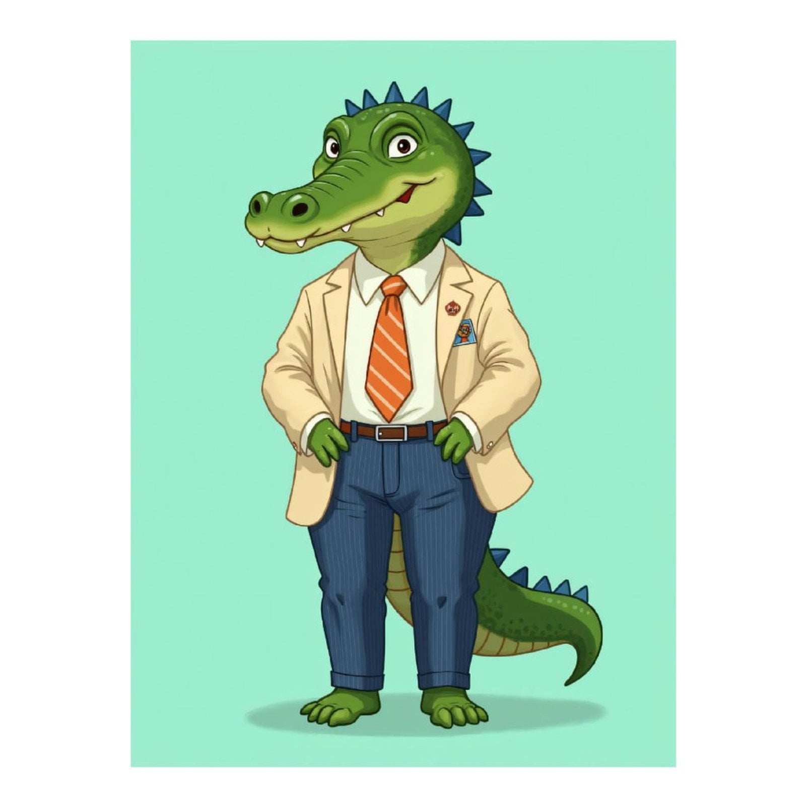 Diamond Art Kits for Adults - 5d Cartoon Crocodile Business Suit Diamond Painting for Adults, Diamond Art for Adults Beginners, Diamond Painting Kits for Adults for Home Wall Decor