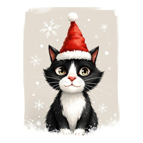 Diamond Art Kits for Adults - 5d Cat Santa Winter Snowflakes Diamond Painting for Adults, Diamond Art for Adults Beginners, Diamond Painting Kits for Adults for Home Wall Decor