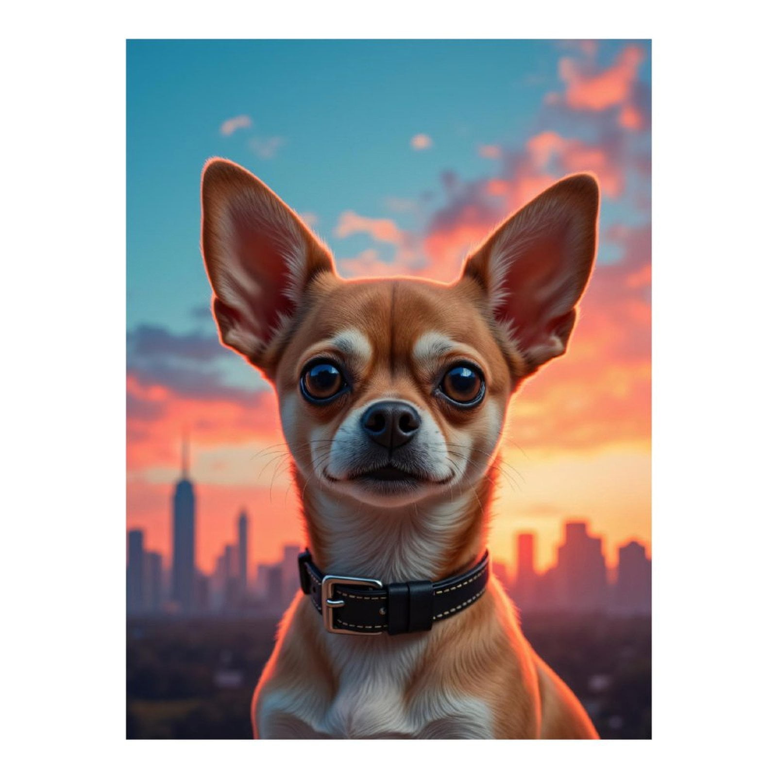 Diamond Art Kits for Adults - 5d Chihuahua Sunset Cityscape Bliss Diamond Painting for Adults, Diamond Art for Adults Beginners, Diamond Painting Kits for Adults for Home Wall Decor
