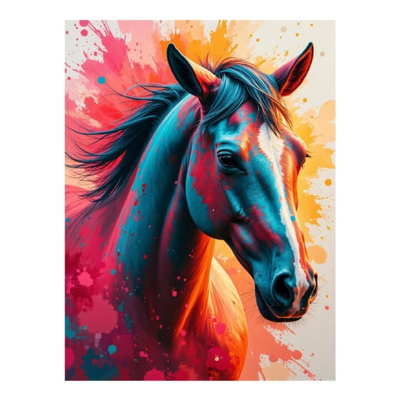 Diamond Art Kits for Adults - 5d Colorful Abstract Horse Portrait Diamond Painting for Adults, Diamond Art for Adults Beginners, Diamond Painting Kits for Adults for Home Wall Decor