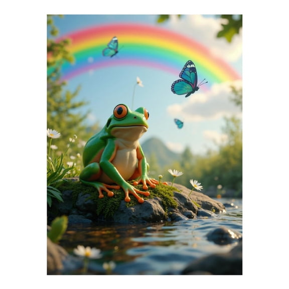 Diamond Art Kits for Adults - 5d Colorful Frog Nature Scene Diamond Painting for Adults, Diamond Art for Adults Beginners, Diamond Painting Kits for Adults for Home Wall Decor