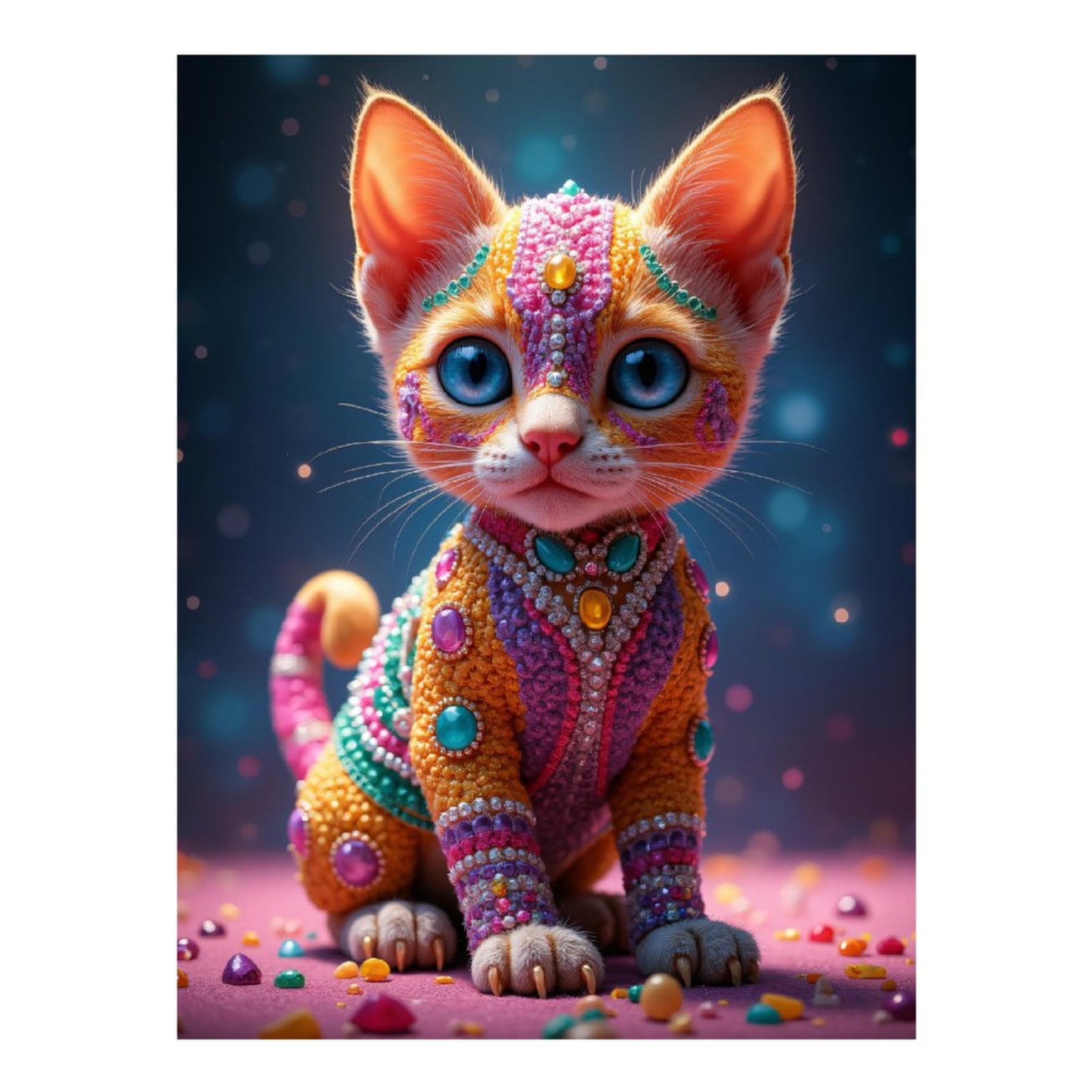 Diamond Art Kits for Adults - 5d Colorful Gem Adorned Feline Decor Diamond Painting for Adults, Diamond Art for Adults Beginners, Diamond Painting Kits for Adults for Home Wall Decor