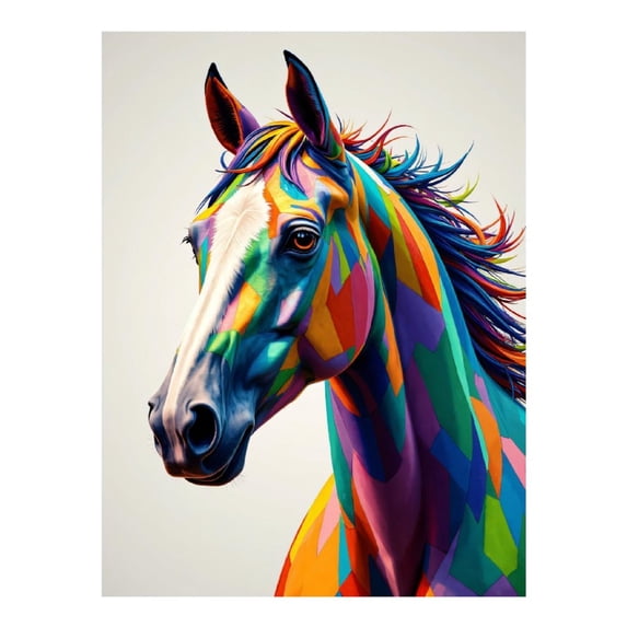 Diamond Art Kits for Adults - 5d Colorful Horse Abstract Art Diamond Painting for Adults, Diamond Art for Adults Beginners, Diamond Painting Kits for Adults for Home Wall Decor