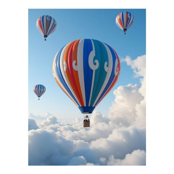 Diamond Art Kits for Adults - 5d Colorful Hot Air Balloons Sky Adventure Diamond Painting for Adults, Diamond Art for Adults Beginners, Diamond Painting Kits for Adults for Home Wall Decor
