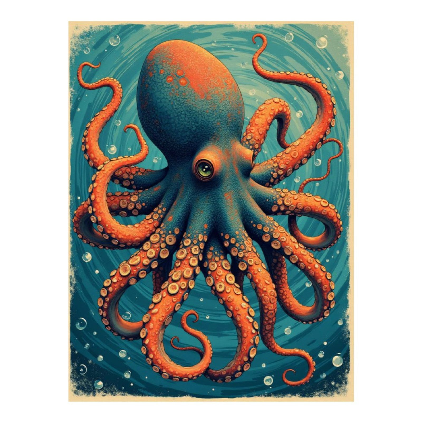 Diamond Art Kits for Adults - 5d Colorful Ocean Octopus Illustration Diamond Painting for Adults, Diamond Art for Adults Beginners, Diamond Painting Kits for Adults for Home Wall Decor