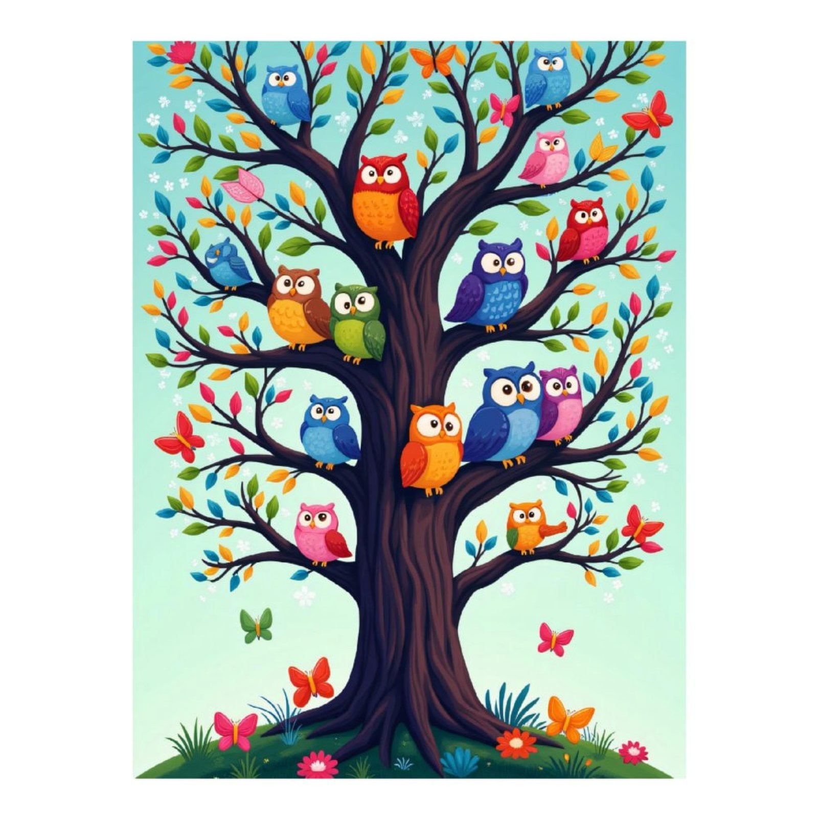 Diamond Art Kits for Adults - 5d Colorful Owls Sitting On Tree Branches Diamond Painting for Adults, Diamond Art for Adults Beginners, Diamond Painting Kits for Adults for Home Wall Decor