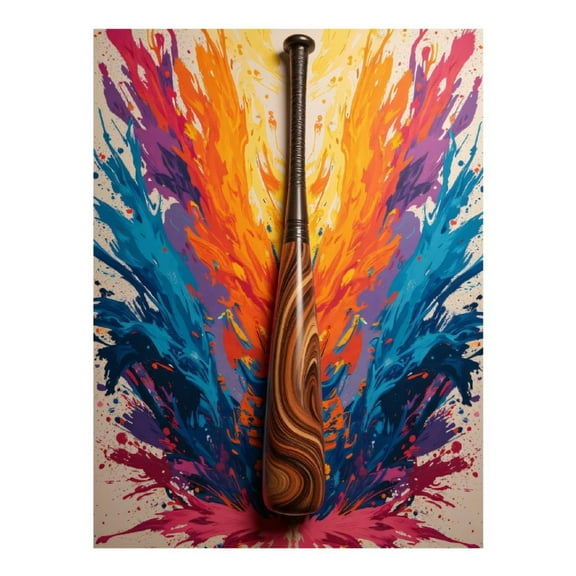 Diamond Art Kits for Adults - 5d Colorful Painted Baseball Bat Art Diamond Painting for Adults, Diamond Art for Adults Beginners, Diamond Painting Kits for Adults for Home Wall Decor