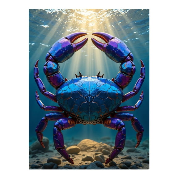 Diamond Art Kits for Adults - 5d Crab Ocean Light Blue Shell Diamond Painting for Adults, Diamond Art for Adults Beginners, Diamond Painting Kits for Adults for Home Wall Decor
