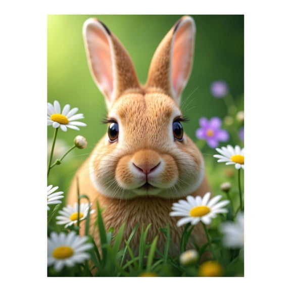Diamond Art Kits for Adults - 5d Cute Bunny Amidst Spring Blooms Diamond Painting for Adults, Diamond Art for Adults Beginners, Diamond Painting Kits for Adults for Home Wall Decor