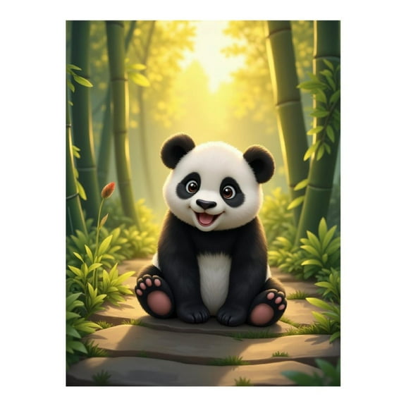 Diamond Art Kits for Adults - 5d Cute Panda Cartoon Forest Diamond Painting for Adults, Diamond Art for Adults Beginners, Diamond Painting Kits for Adults for Home Wall Decor