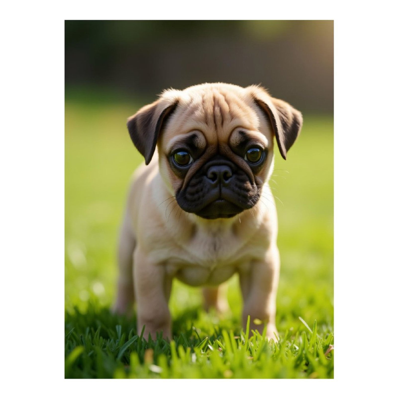 Diamond Art Kits for Adults - 5d Cute Pug Puppy In Green Grass Diamond Painting for Adults, Diamond Art for Adults Beginners, Diamond Painting Kits for Adults for Home Wall Decor