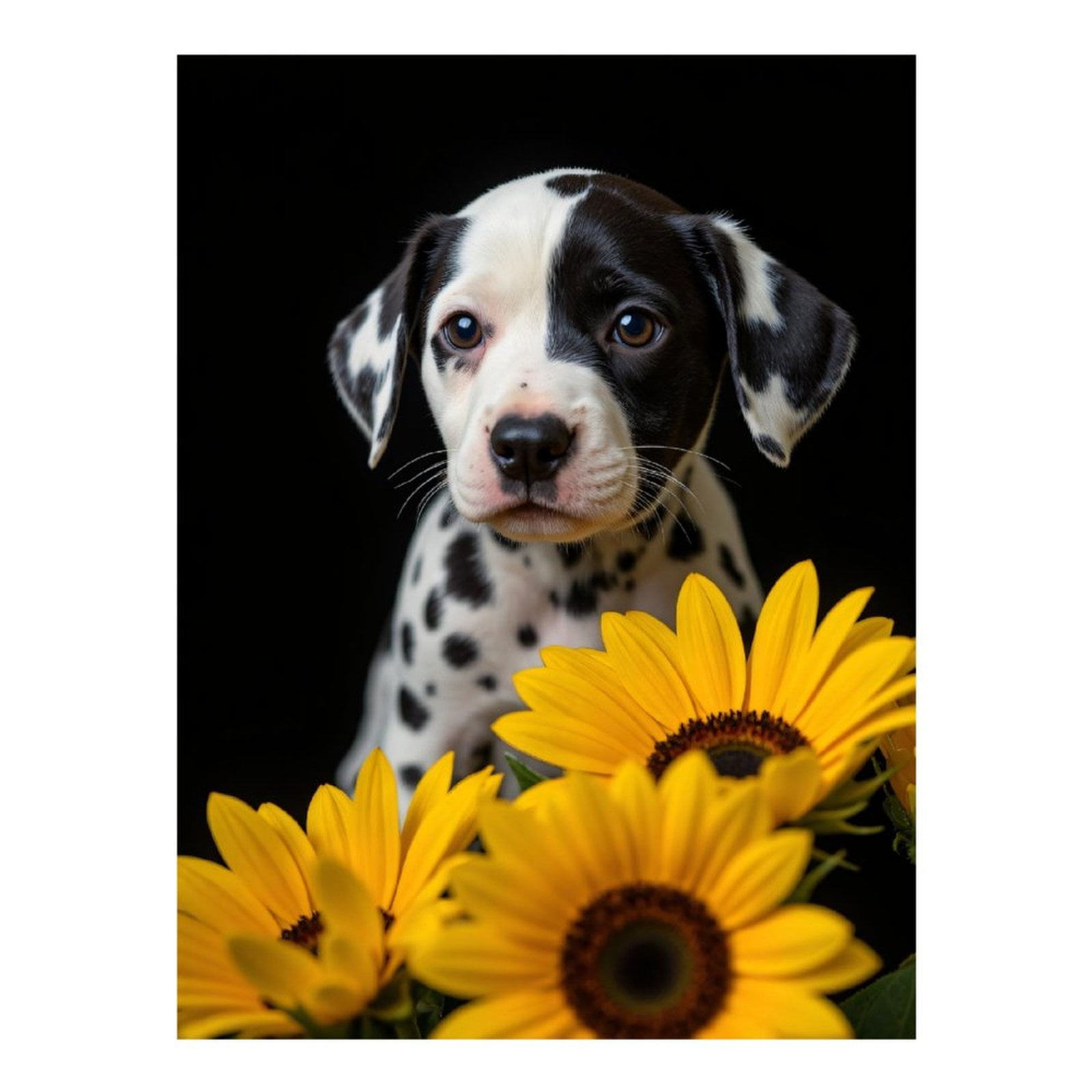 Diamond Art Kits for Adults - 5d Dalmatian Puppy Sunflowers Bliss Diamond Painting for Adults, Diamond Art for Adults Beginners, Diamond Painting Kits for Adults for Home Wall Decor