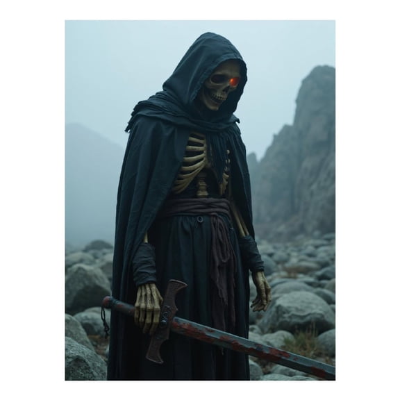 Diamond Art Kits for Adults - 5d Dark Hooded Skeleton Warrior Diamond Painting for Adults, Diamond Art for Adults Beginners, Diamond Painting Kits for Adults for Home Wall Decor