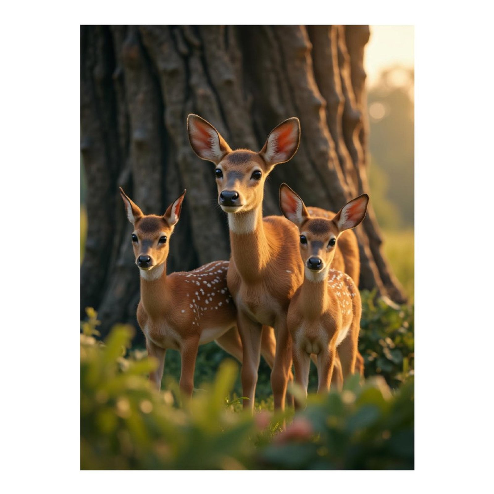 Diamond Art Kits for Adults - 5d Deer Family In Forest Light Diamond Painting for Adults, Diamond Art for Adults Beginners, Diamond Painting Kits for Adults for Home Wall Decor