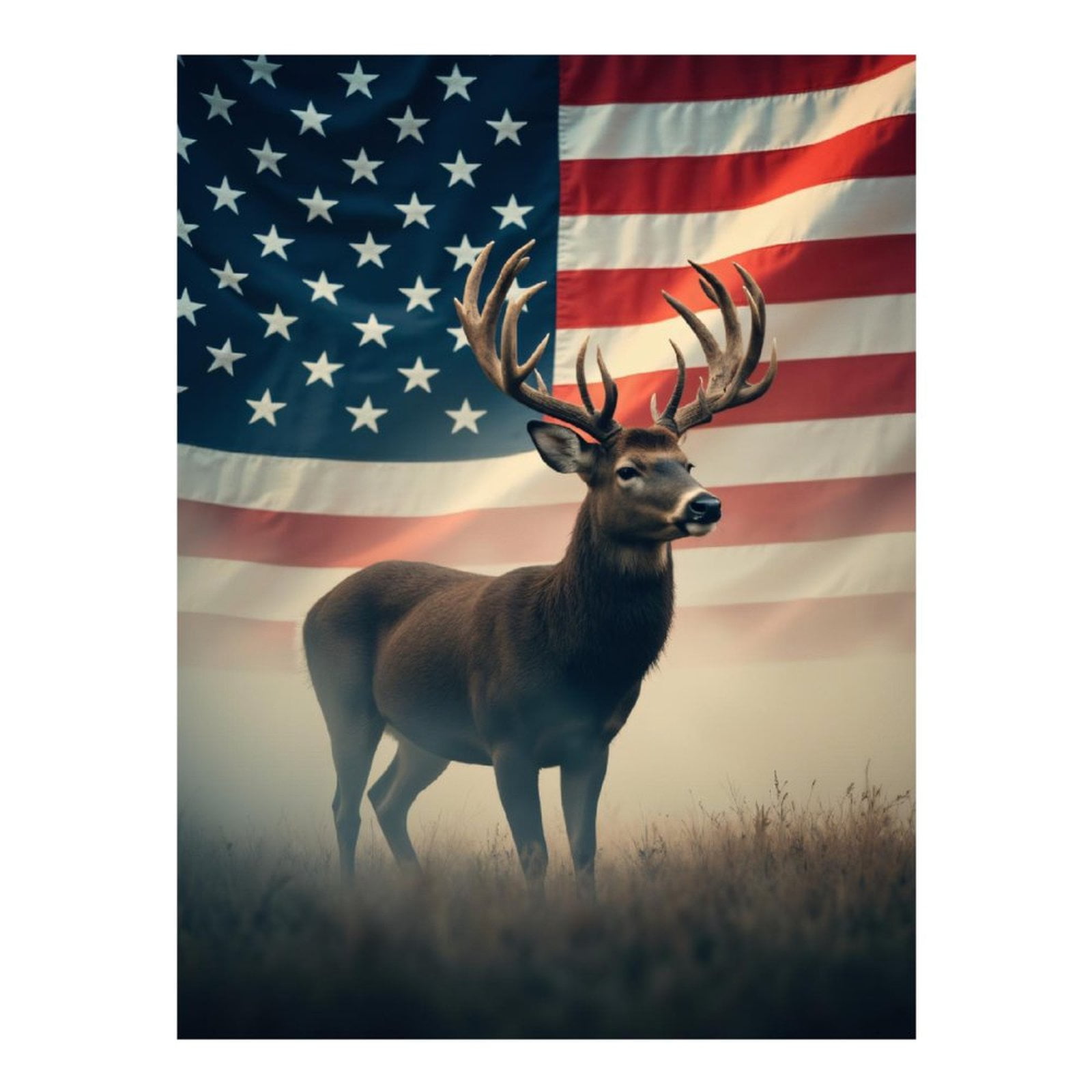 Diamond Art Kits for Adults - 5d Deer Majestic Against Flag Diamond Painting for Adults, Diamond Art for Adults Beginners, Diamond Painting Kits for Adults for Home Wall Decor