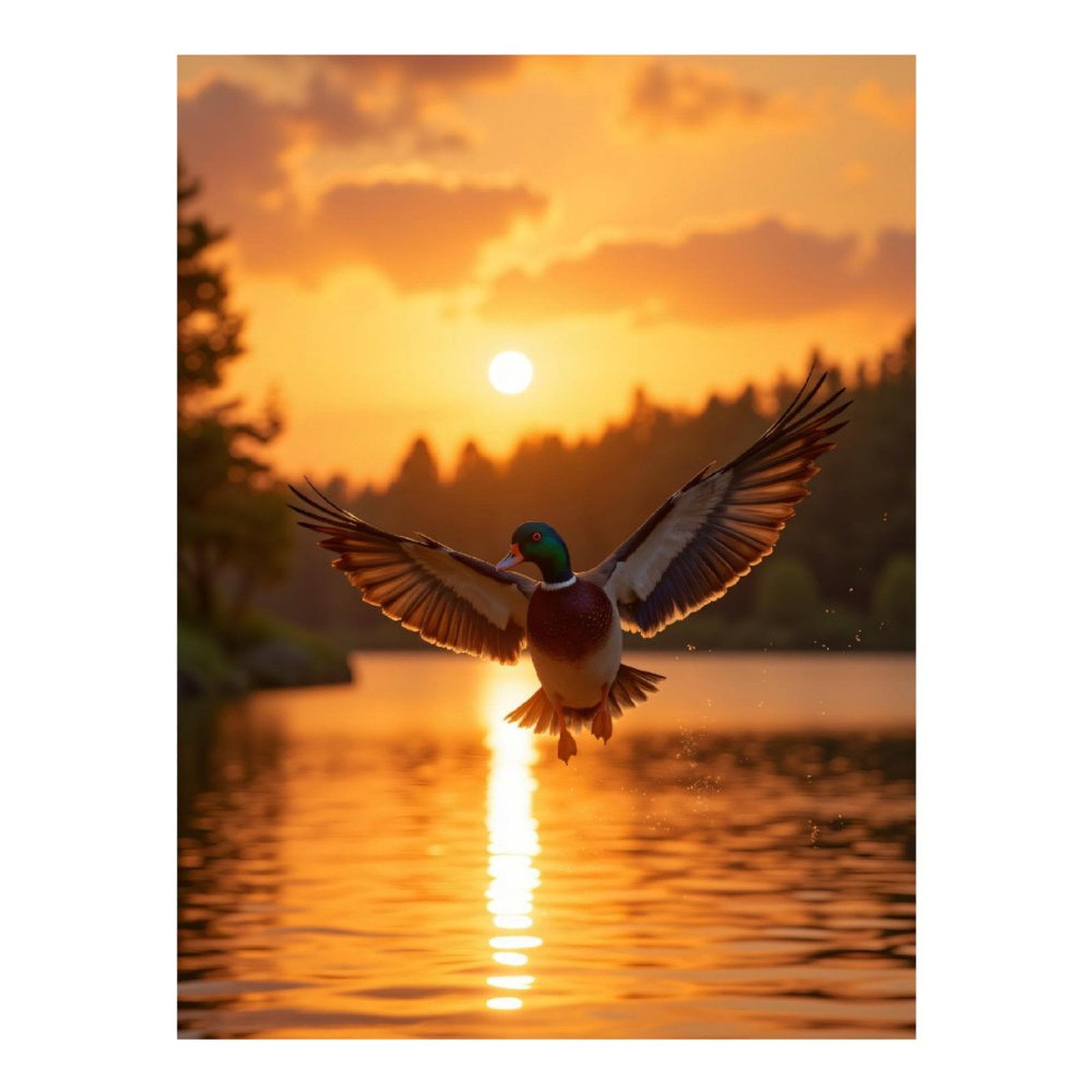 Diamond Art Kits for Adults - 5d Duck Sunset Over Lake Flight Diamond Painting for Adults, Diamond Art for Adults Beginners, Diamond Painting Kits for Adults for Home Wall Decor