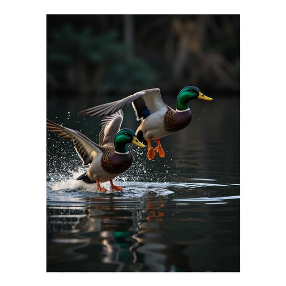 Diamond Art Kits for Adults - 5d Ducks Taking Water Splashing Flight Diamond Painting for Adults, Diamond Art for Adults Beginners, Diamond Painting Kits for Adults for Home Wall Decor