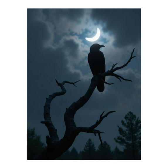 Diamond Art Kits for Adults - 5d Eclipse Night Raven Silhouette Diamond Painting for Adults, Diamond Art for Adults Beginners, Diamond Painting Kits for Adults for Home Wall Decor