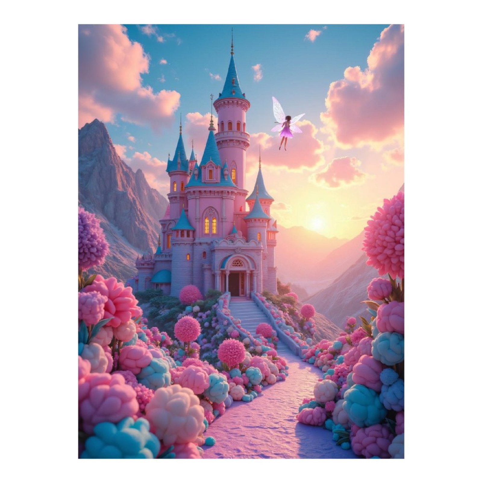 Diamond Art Kits for Adults - 5d Enchanted Castle Fairy Scene Diamond Painting for Adults, Diamond Art for Adults Beginners, Diamond Painting Kits for Adults for Home Wall Decor