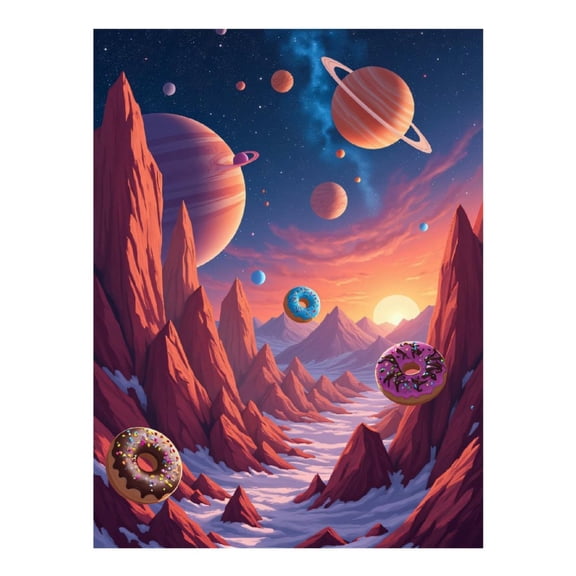 Diamond Art Kits for Adults - 5d Fantasy Donut Space Landscape Diamond Painting for Adults, Diamond Art for Adults Beginners, Diamond Painting Kits for Adults for Home Wall Decor