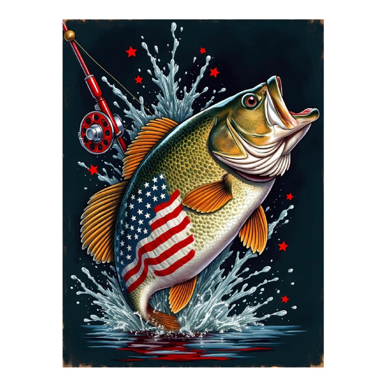 Diamond Art Kits for Adults - 5d Fish Splash Stars Reel Art Diamond Painting for Adults, Diamond Art for Adults Beginners, Diamond Painting Kits for Adults for Home Wall Decor