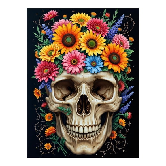 Diamond Art Kits for Adults - 5d Floral Skull Art Vibrant Design Diamond Painting for Adults, Diamond Art for Adults Beginners, Diamond Painting Kits for Adults for Home Wall Decor