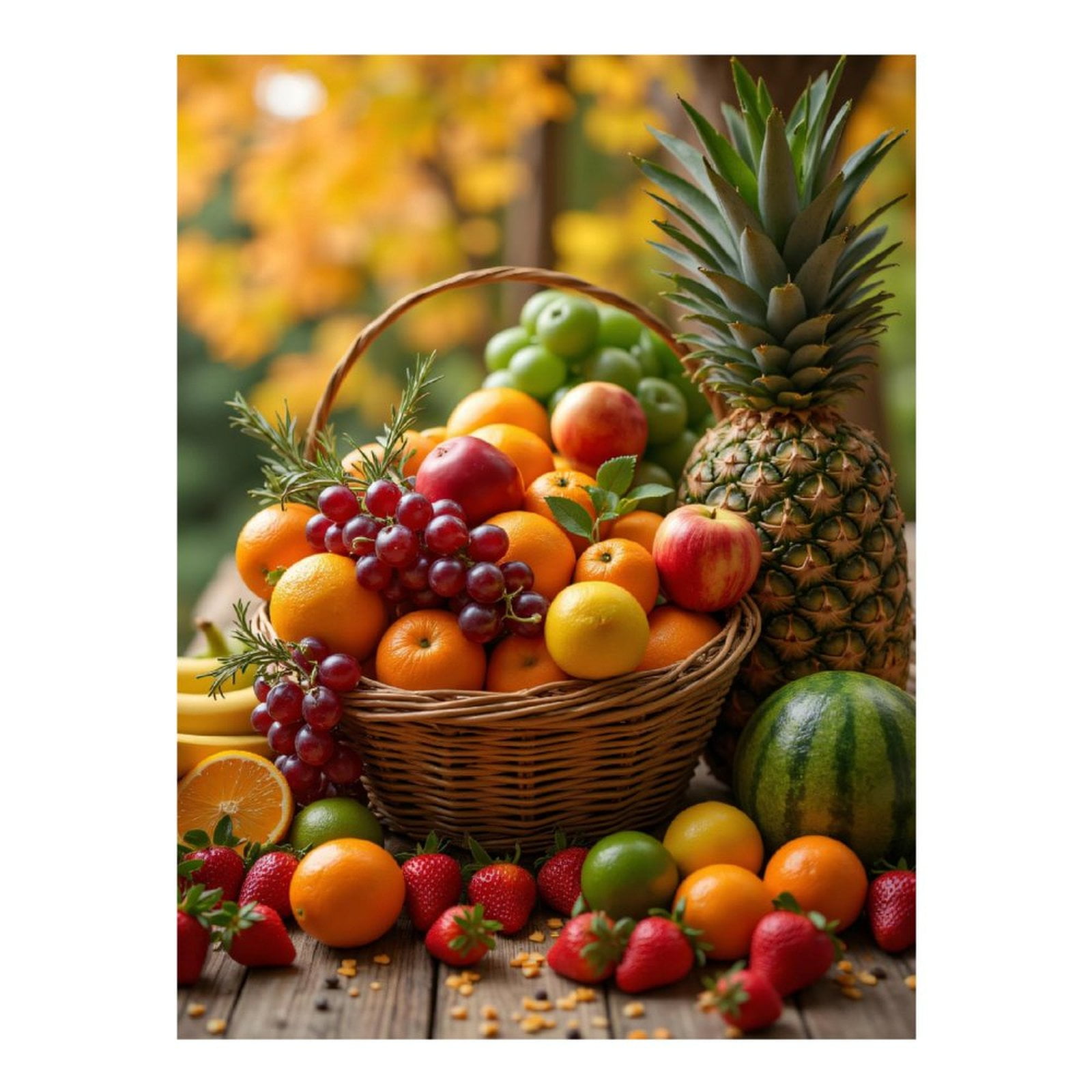 Diamond Art Kits for Adults - 5d Fruit Basket Pineapple Grapes Strawberries Diamond Painting for Adults, Diamond Art for Adults Beginners, Diamond Painting Kits for Adults for Home Wall Decor