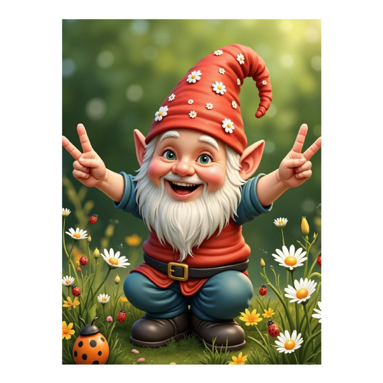 Gnome Diamond Painting Kit For Adults - Coffee Drinks Theme, 5D Full Drill Round Gem, 14x14 Inch, DIY Home Wall Decor